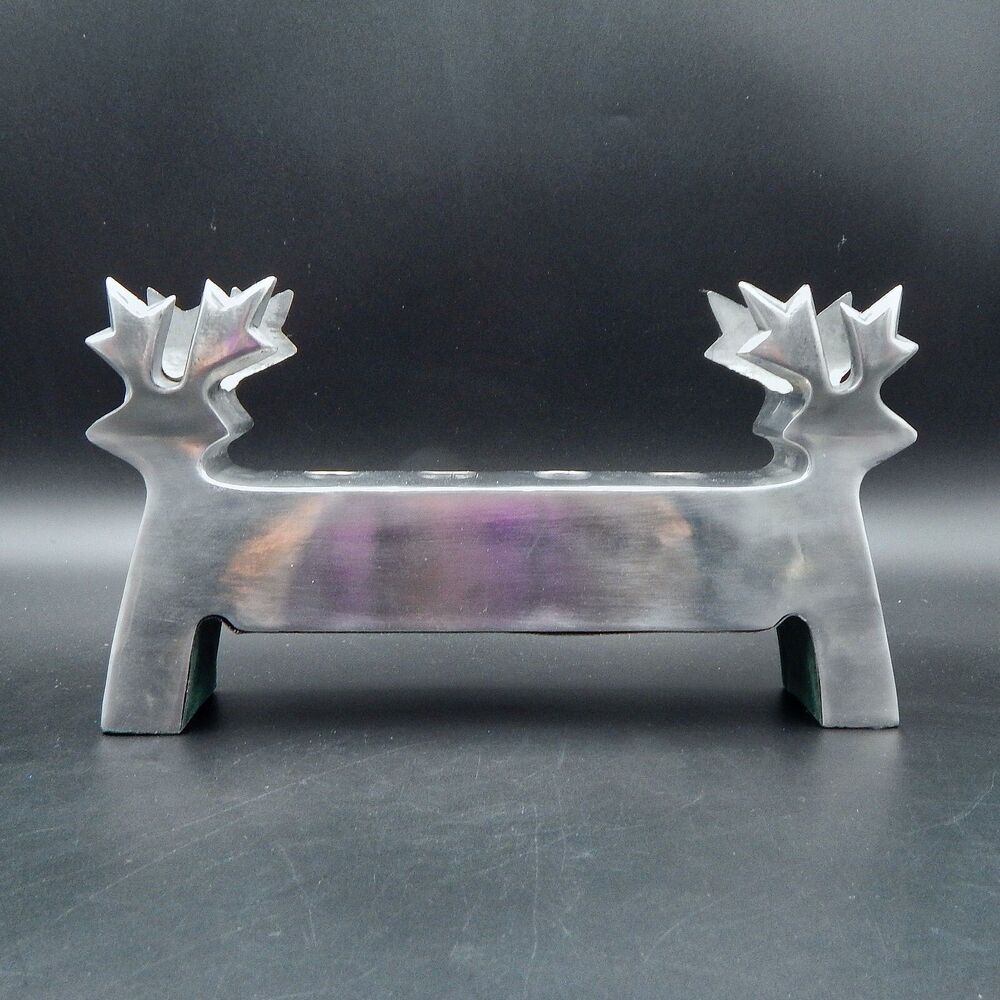 Holiday Collection Metal Reindeer Silver Taper Candle Holder Sears